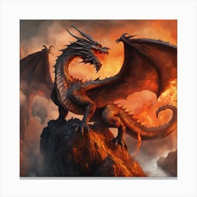 Dragon On Fire 1 Canvas Print