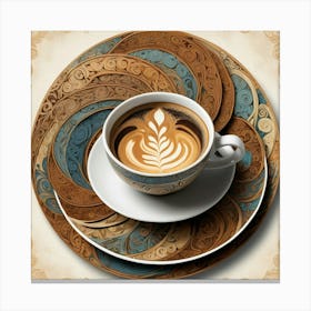 Default A Vibrant And Intricate Artwork Of A Cup Of Coffee Wit 2 Canvas Print