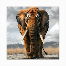 The Elephant's Tiger Disguise Canvas Print