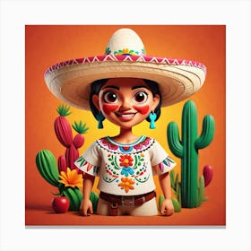 Mexican Girl 64 Canvas Print