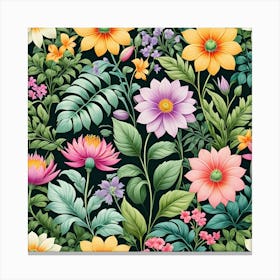 Floral Seamless Pattern 28 Canvas Print