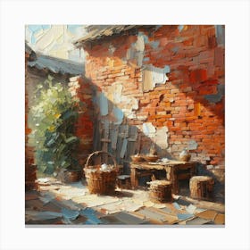 Red Bricked Up Canvas Print