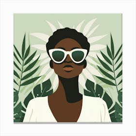 Portrait Of A Woman Wearing Sunglasses Canvas Print