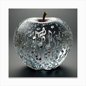 Apple With Music Notes 14 Canvas Print