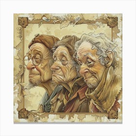 Three Old Ladies Canvas Print