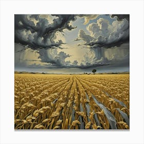 Storm Clouds Over Wheat Field Canvas Print