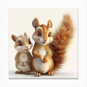 Cute Squirrels Canvas Print