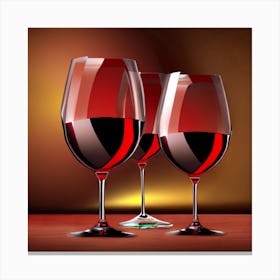 Red Wine Glasses 2 Canvas Print
