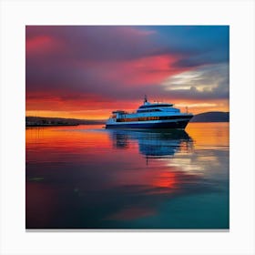 Sunset On A Ferry 19 Canvas Print