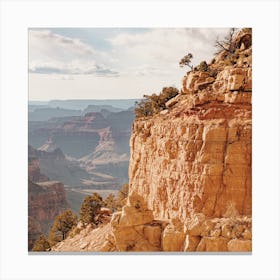 Rock Formation In Grand Canyon Square Canvas Print