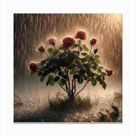 Roses In The Rain Canvas Print