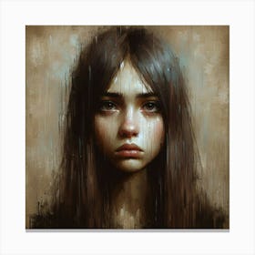 Girl With Long Hair 7 Canvas Print