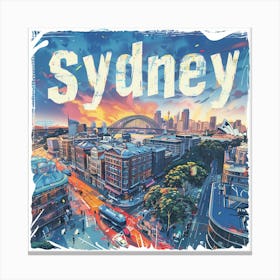 Sidney PostCard Artwork Canvas Print