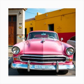 Vintage Car In Cuba 1 Canvas Print