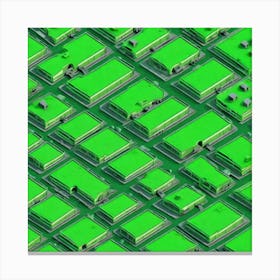 Green Cityscape Canvas Print