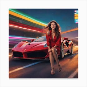 Ferrari girl Canvas Print