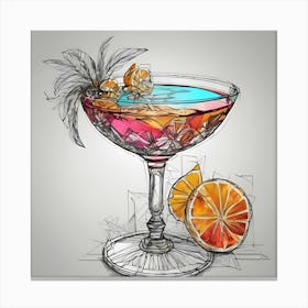 Cocktail Drawing 2 Canvas Print