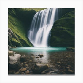 Waterfall In Iceland Canvas Print
