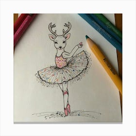 Ballet Deer 3 Canvas Print