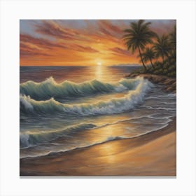 789323 Paradise Sunset By Diane Romanello, Depicting Canvas Print