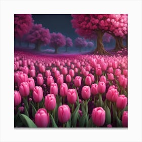 Pink Tulips Canvas Print