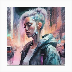 Cyberpunk Girl 1 Canvas Print