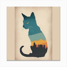 Cat Silhouette Canvas Print