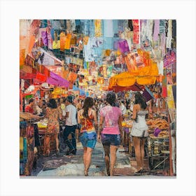 Hong Kong Market Canvas Print