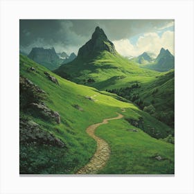 Path To The Mountains Art Canvas Print