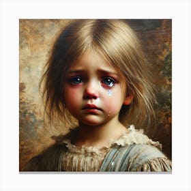 Girl Crying Canvas Print