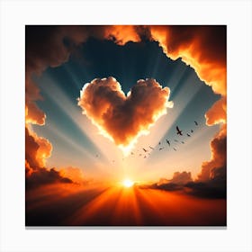 Heart Shaped Clouds 1 Canvas Print