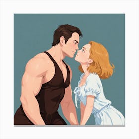 Kissing Couple 20 Canvas Print