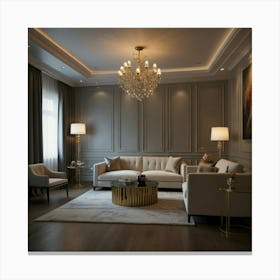 Modern Living Room 8 Canvas Print