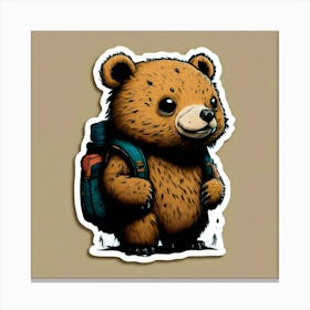Bear With Backpack 2 Canvas Print