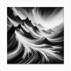 Waves In Black And White Canvas Print