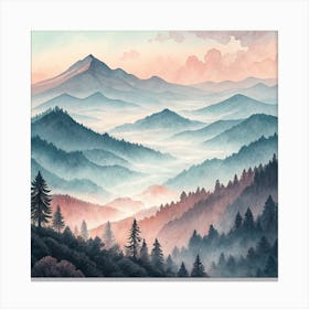 Sunrise Over The Mountains  Canvas Print