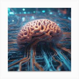 Brain On A Circuit Board 102 Canvas Print