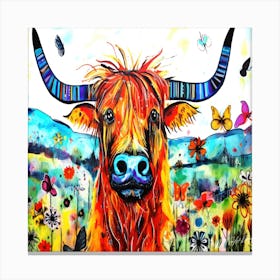 Highland Meadow Cow - Highland Cow Canvas Print