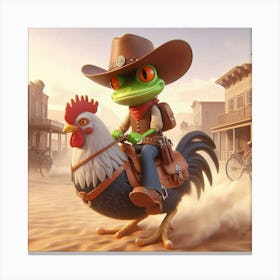 Frog And Chicken Canvas Print