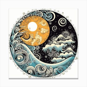 Great Wave Yin Yang 2 Canvas Print