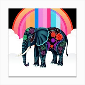 Rainbow Elephant 3 Canvas Print