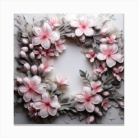Sakura Flower Wreath Canvas Print