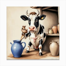 Cow With Jug 1 Canvas Print