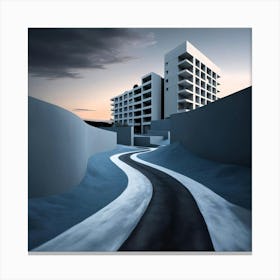 Synthetic road to the city Canvas Print