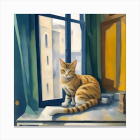 Cat By The Window 5 Canvas Print