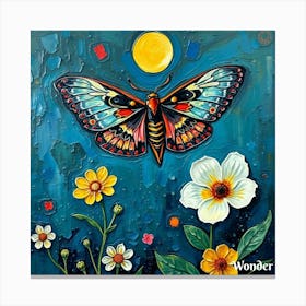 Moth in moonlight Canvas Print