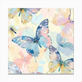 Watercolor Butterflies Seamless Pattern 1 Canvas Print