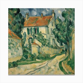 The House of Dr Gachet in Auvers-sur-Oise, Paul Cézanne Art Print 3 Canvas Print
