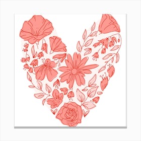 Heart Of Flowers Canvas Print