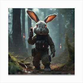 Bunny In The Woods 1 Canvas Print